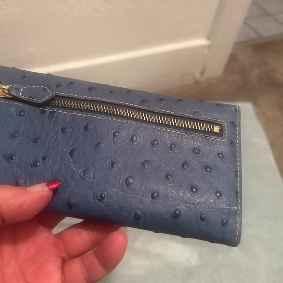 Dooney & Bourke Slate Blue Ostrich Wallet - Picture 5 of 14